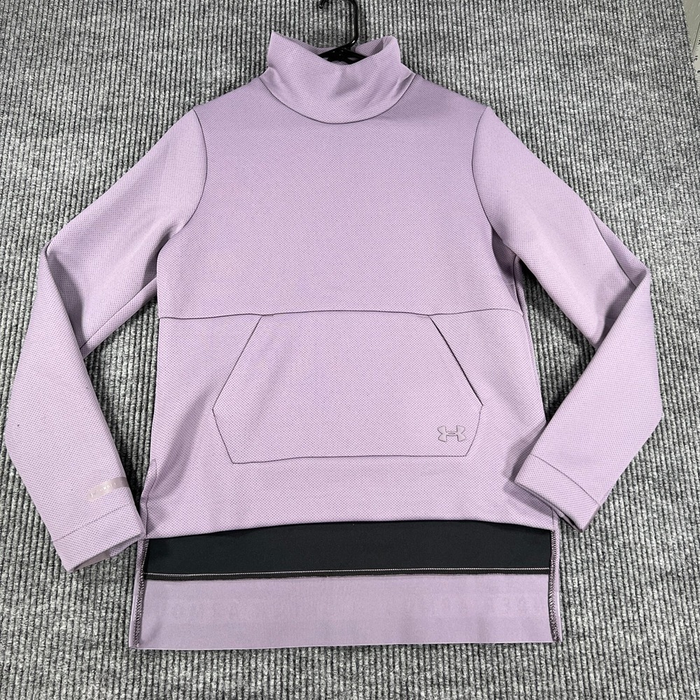 Under Armour Sweatshirt Womens Small Purple Long Sleeve Funnel‎ Neck Pullover